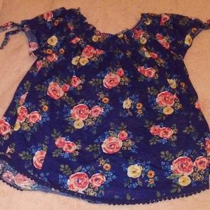 Floral Navy Blue Top